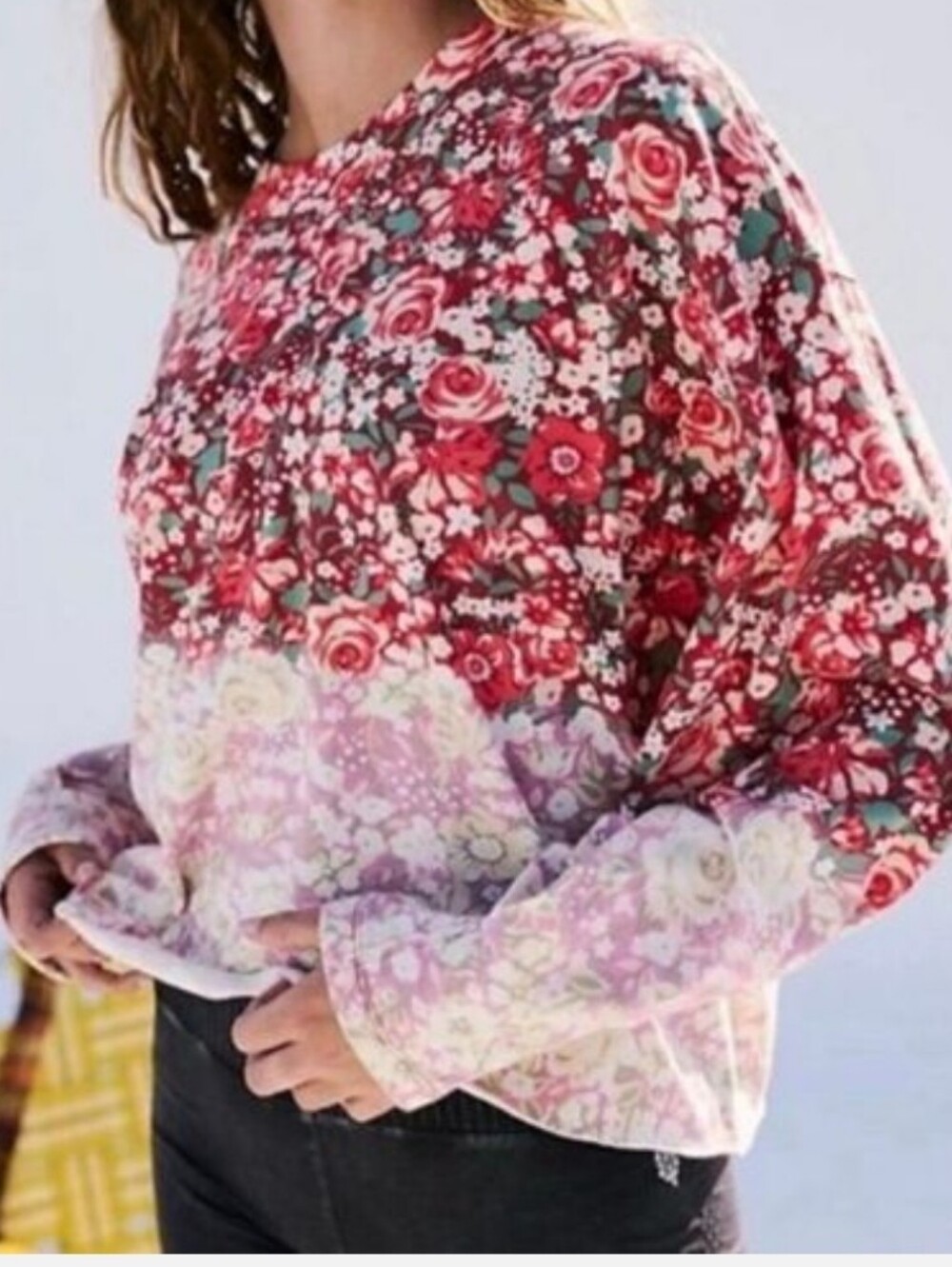 FP Movement Inspire Floral Knit Top Size Small